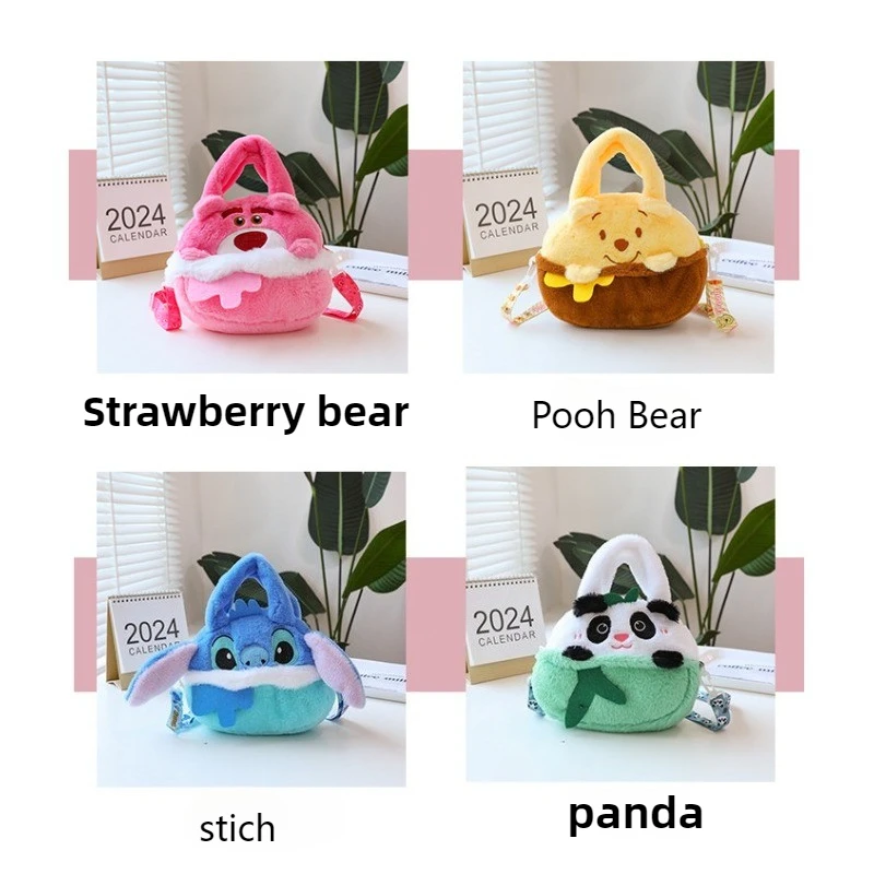 

Cartoon New Stitch Plush Toy Bag Large Capacity Doll Bag Girl Heart Hand Carrying Diagonal Cross Birthday Gift