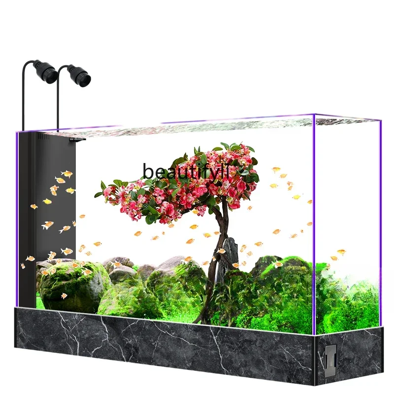 

Fish Tank Living Room Floor Screen Aquarium Household Ecological Change Water Glass Fish Globe