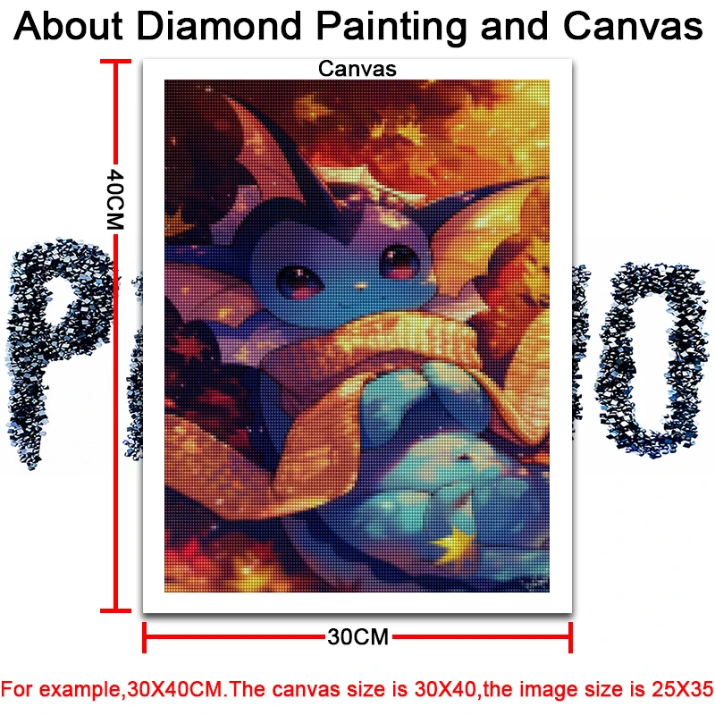 الماس الفن اللوحة الكرتون البوكيمون بيكاتشو الثعلب Eevee Vulpix ديكور المنزل هدية كامل مربع ومستدير فسيفساء التطريز عبر غرزة