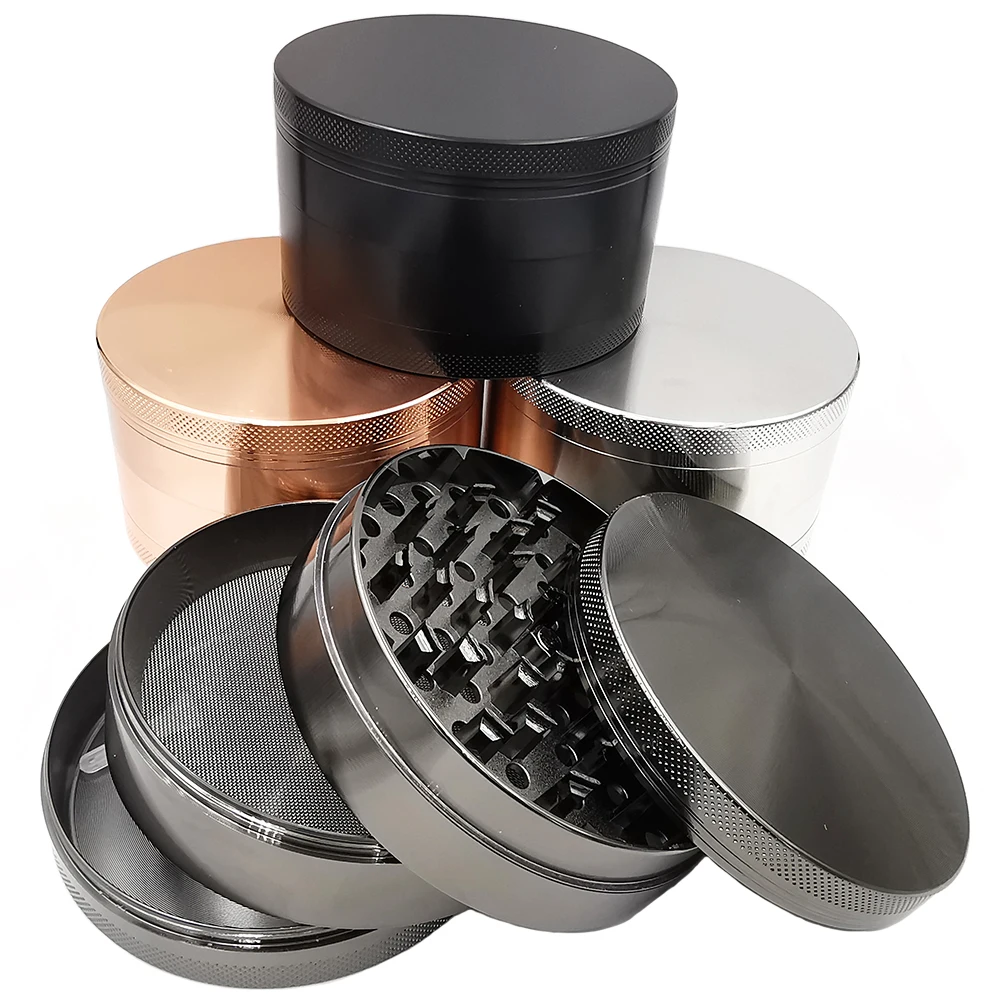 

1 шт., 100 мм, большая металлическая мельница для трав, трав, табака, цинкового сплава, аксессуары для курения, миллер, черный, серебристый, Multi Heavy Spice, подарок