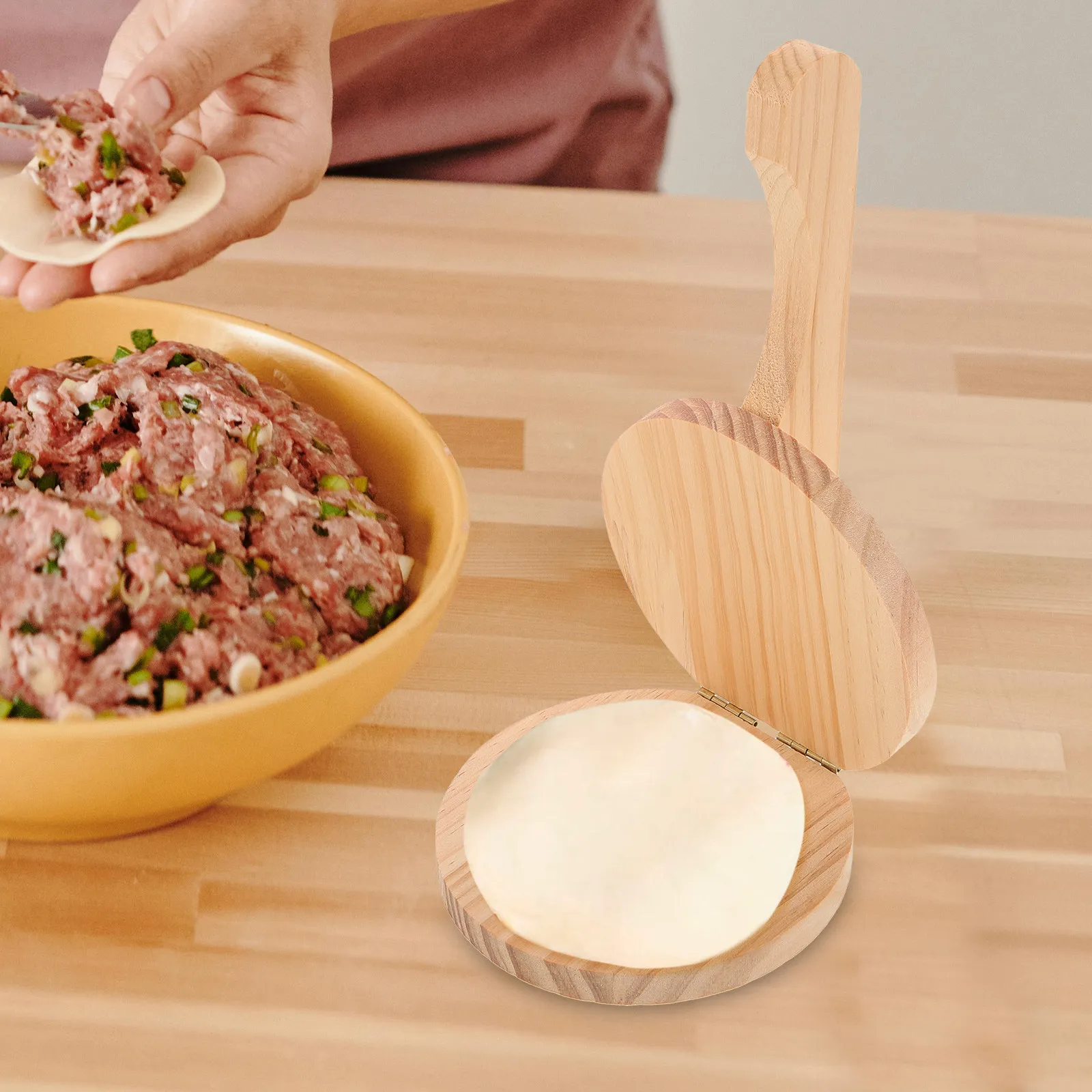 Kitchen Gadgets Save Time - Drewniana praska do pierogów – kompaktowa,