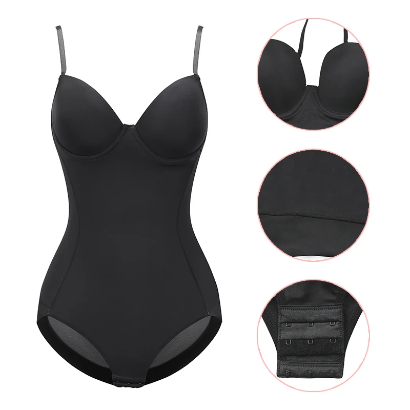 Shapewear Damen Einteiler Bodysuit Übergröße Schwarz Beige Nahtlose Unterwäsche Schlankmachende Bodysuits – Detail 22