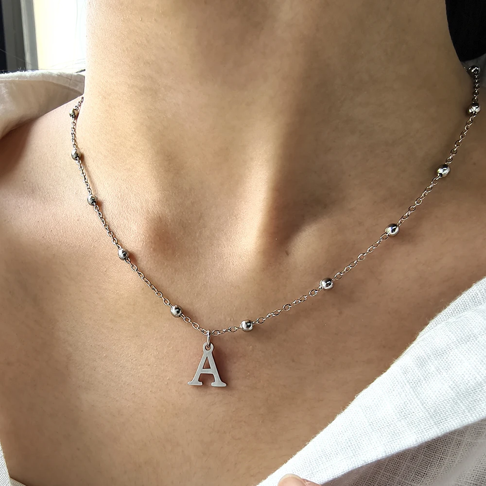المرأة قلادة قلادة الأولي رسالة سحر فضي اللون كليب حبة سلسلة الموضة العصرية المرأة مجوهرات من صلب لا يصدأ هدية