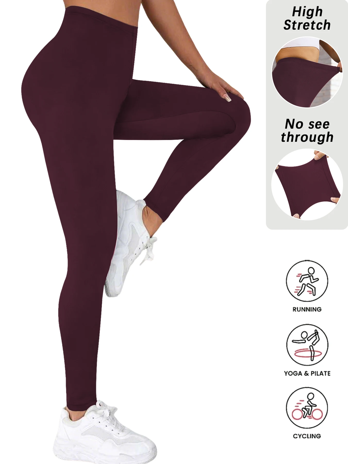 

Women's Super Soft Leggings High Elasticity No See Through Workout Yoga Running Athletic Push Up Gym Long Fitness Leggings
