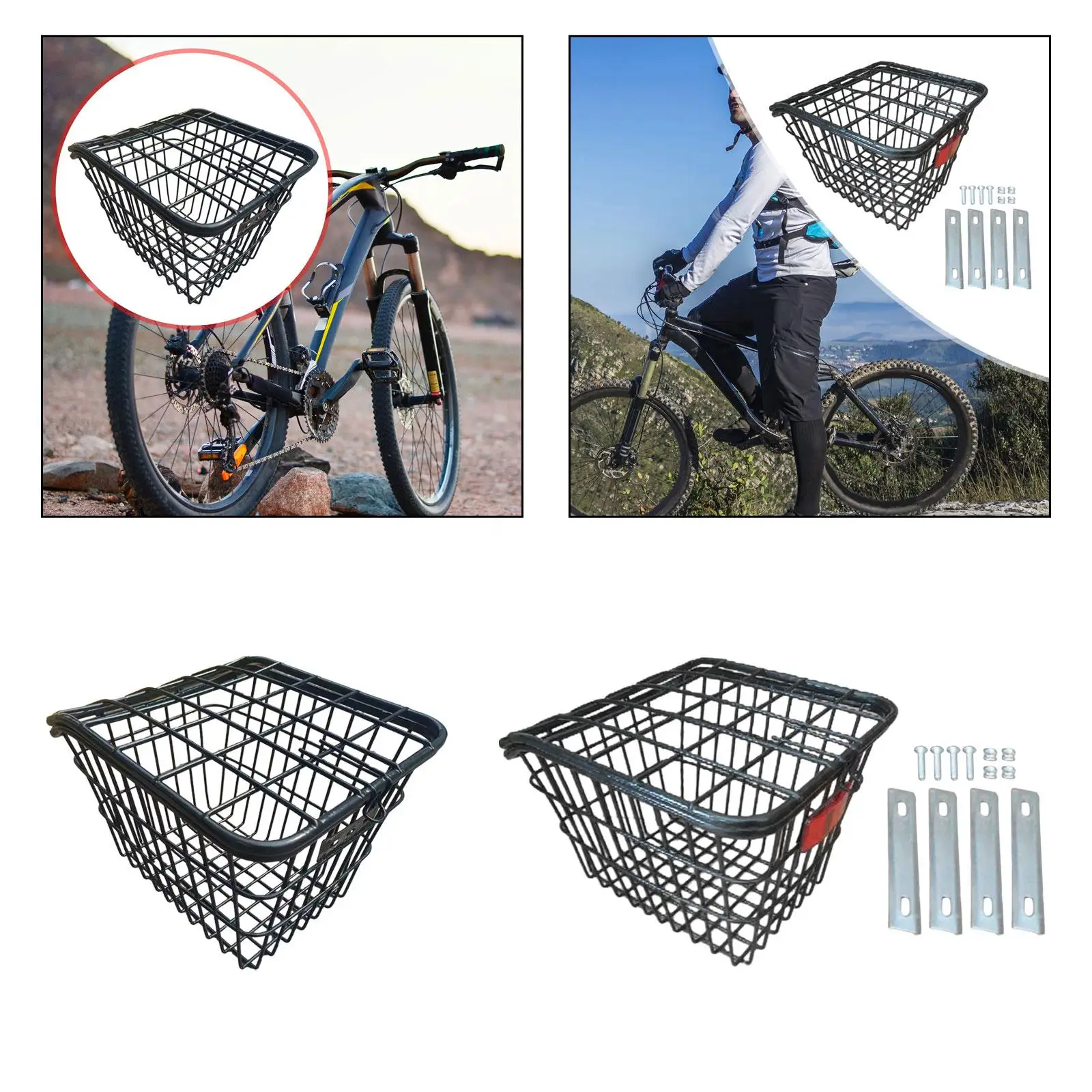 Rear Bike Basket Sturdy Large Capacity with Lid Cycling Rack Basket for Cycling Kid Folding Bikes Road Bikes Luggage Hiking