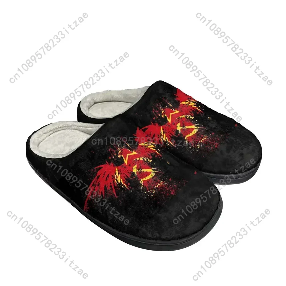 Hot CCCP Fashion Cotton Custom Slippers Mens Womens Teenager Plush Casual Keep Warm Shoes Latest Thermal Comfortable Slipper