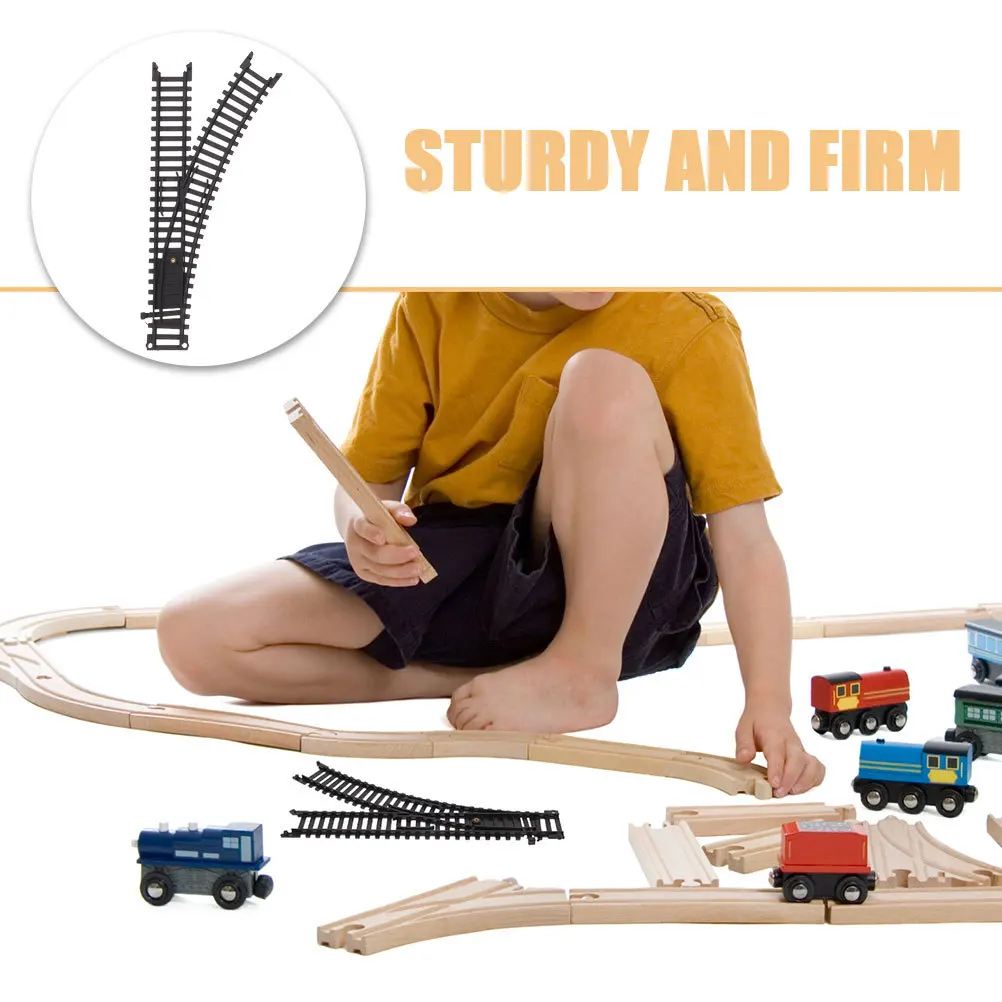 2 Paar elektrische kleine Eisenbahngleisten-Zubehör, Kunststoff-Eisenbahnschiene für Kinder, Hochgeschwindigkeits-Zug-Set, Spielset, Lokomotive-Schiene