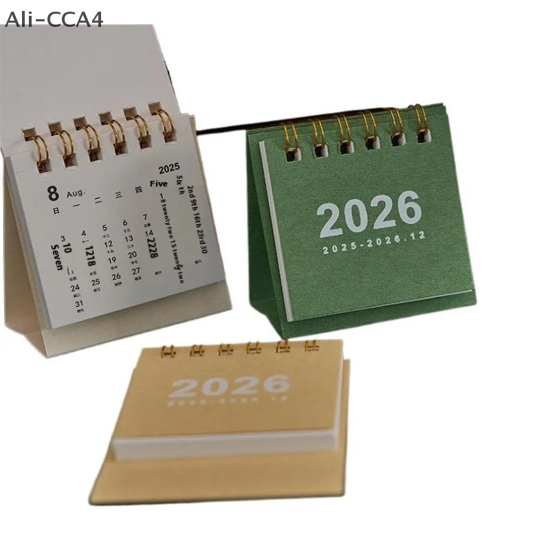 1Pc Desktop 2026 Calendar Mini Paper Flip Weekly Calendar Creative Coil Calendar Planner For Daily Schedule Planning