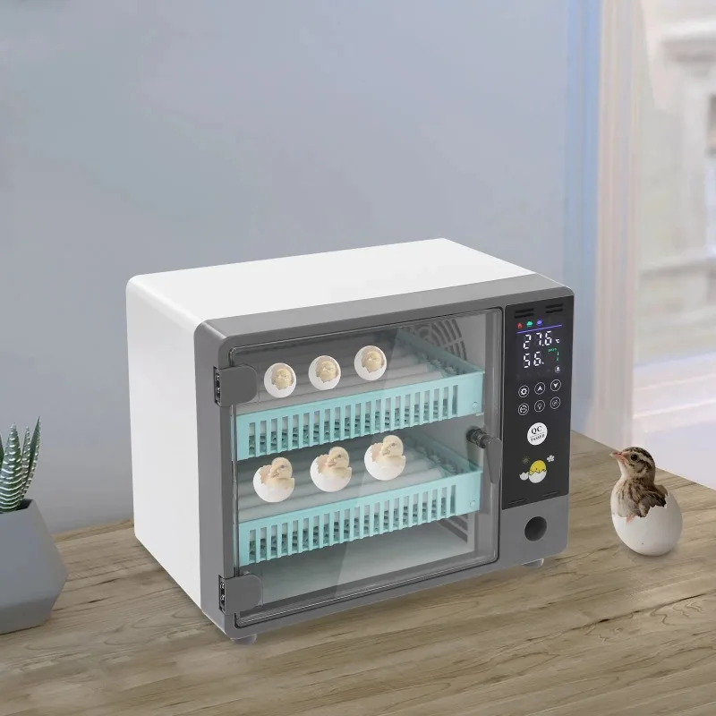 

24 Eggs 55W Auto Eggs Tabletop PID Temperature & Humidity Control 35-40°C/95-104°F + Power Cord