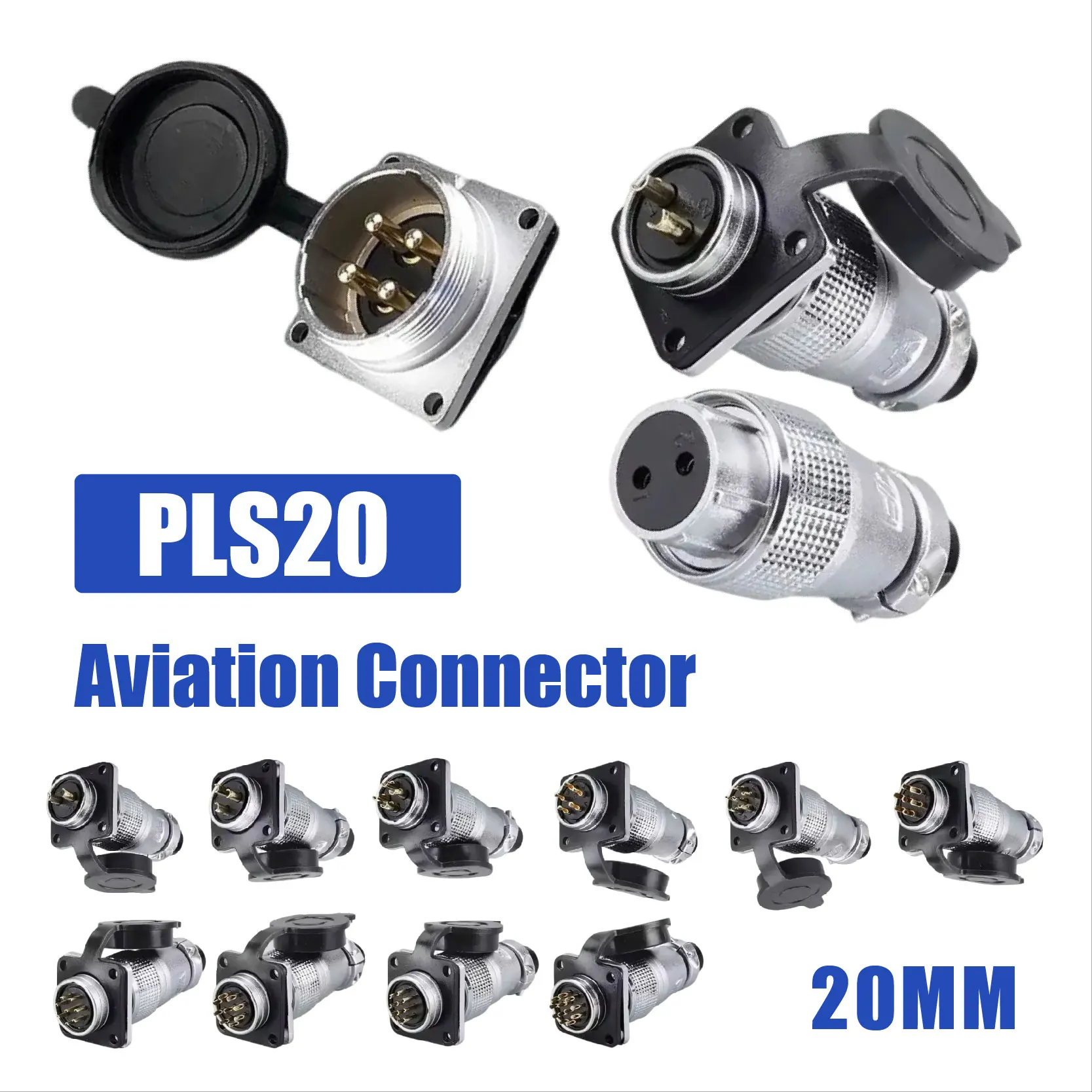 

Opening Diameter 20mm PLS20 Aviation Plug Socket 2/3/4/5/6/7/8/9/10/12 Pin Male Female Docking Connector WS20 TP20