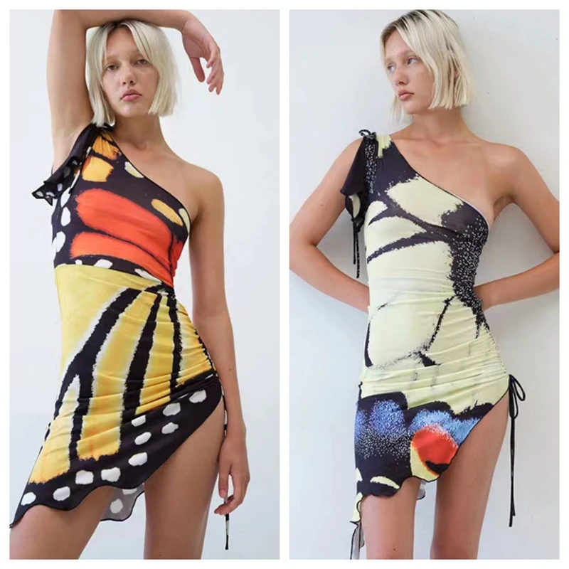 

Женское вечернее платье с принтом бабочки, модель DW10239