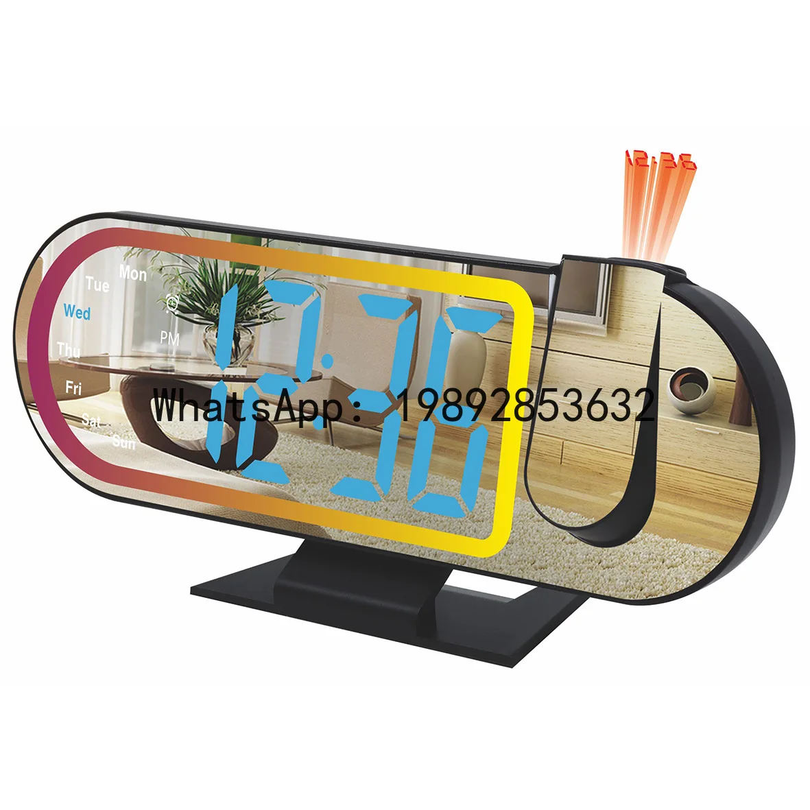 Creative LED Symphony Ambient Light Digital Projection Clock Bedroom Study Living Room Smart Electronic Clock
