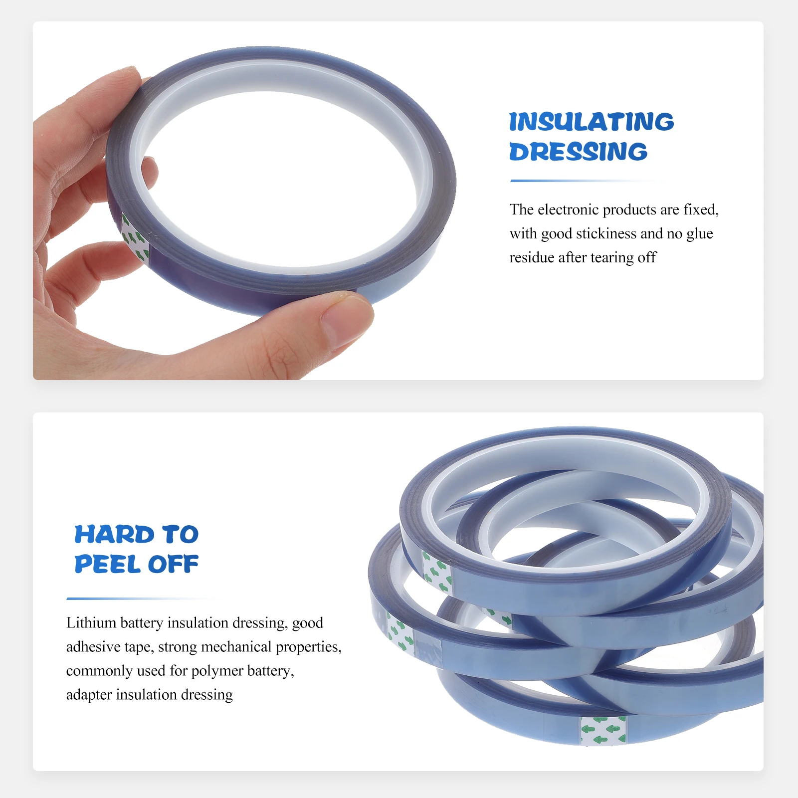 

Heat Resistant Tape High Temp Abrasion Proof Strong Stickiness for Electronics Motors Solder PCB Paints Sublimation