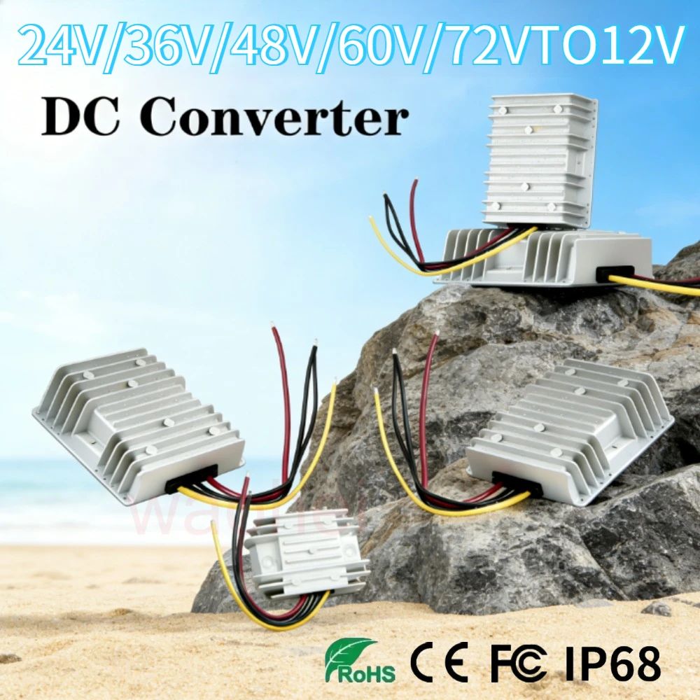 

DC 24V 36V 48V 60V 72V 18-90V to DC 12V 10A 20A 30A 40A Step Down Converter Car Transformer Power Supply Voltage Regulator ﻿CE