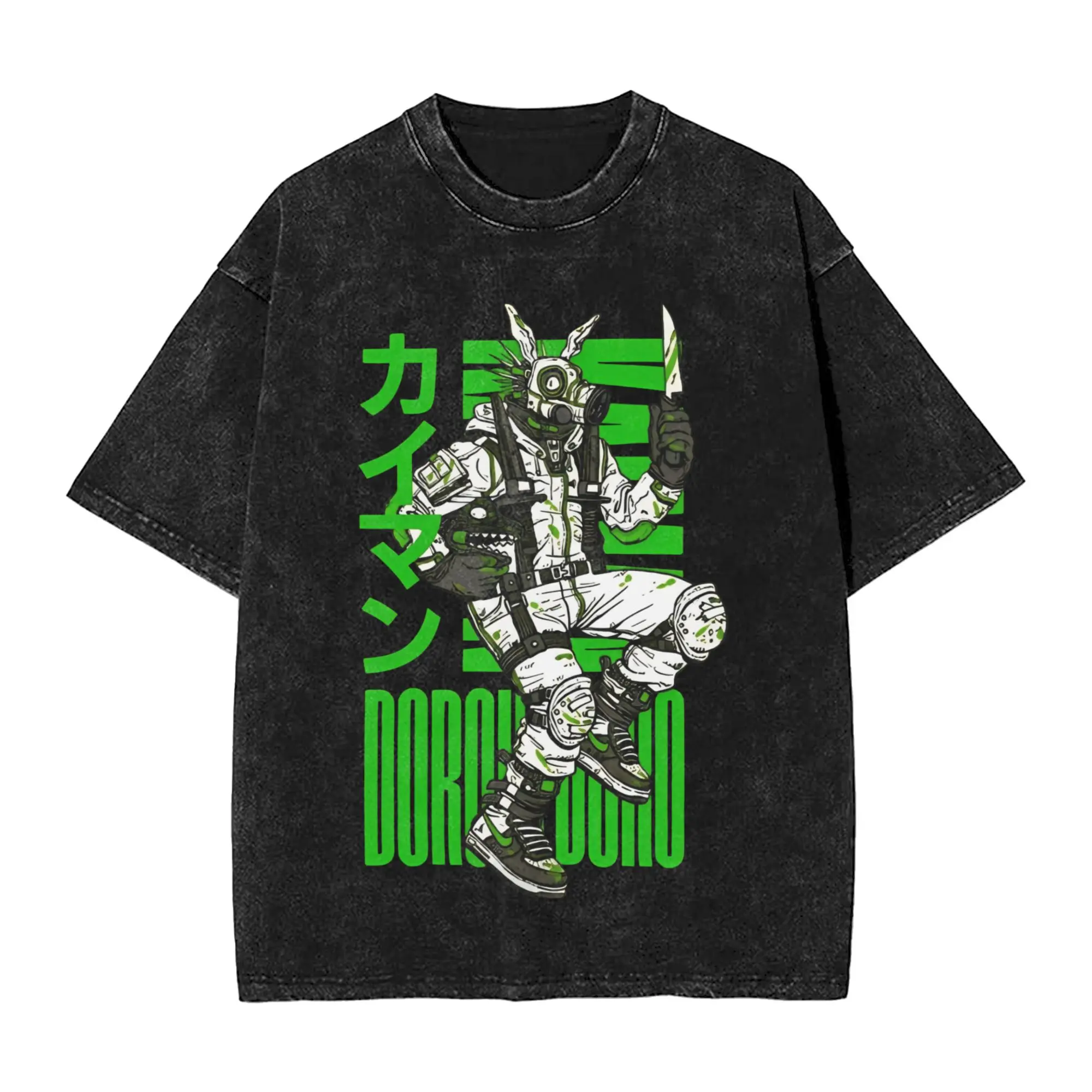 

Dorohedoro Kaiman manga anime T Shirt Hip Hop Washed Short Sleeve Oversize T-Shirt for Men Women Streetwear Summer Tee Shirt
