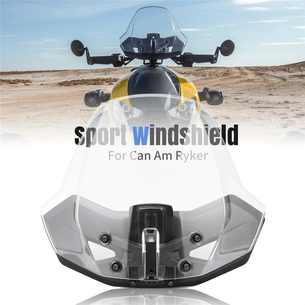 

Front Translucent Clear Hard Coated Wind shield Adjustable Windshield for Can Am Ryker 600 900 Sport & Rally Edition All Models