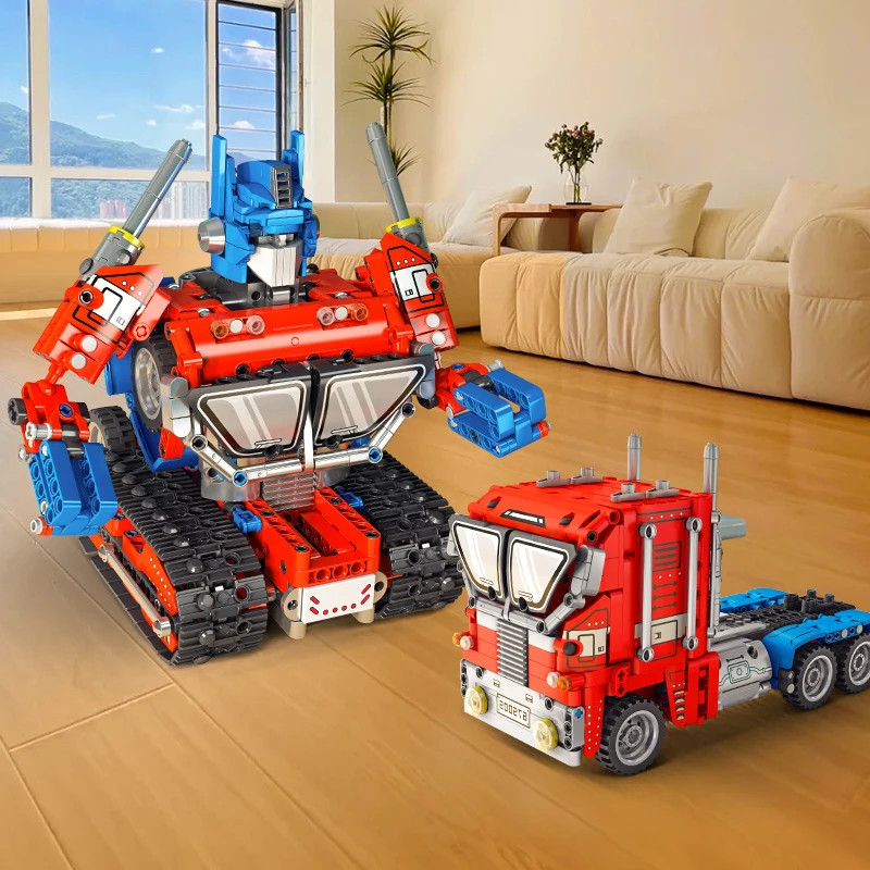 2 in 1 città tecnica RC auto robot escavatore auto da corsa blocchi di costruzione telecomando camion a lungo naso mattoni giocattoli regalo per ragazzo