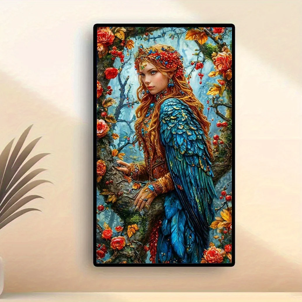 Feathered Woman Surrounded by Roses Paint By Numbers For Adults Handpainted Number Drawing Coloring Wall Art Living Room Decor