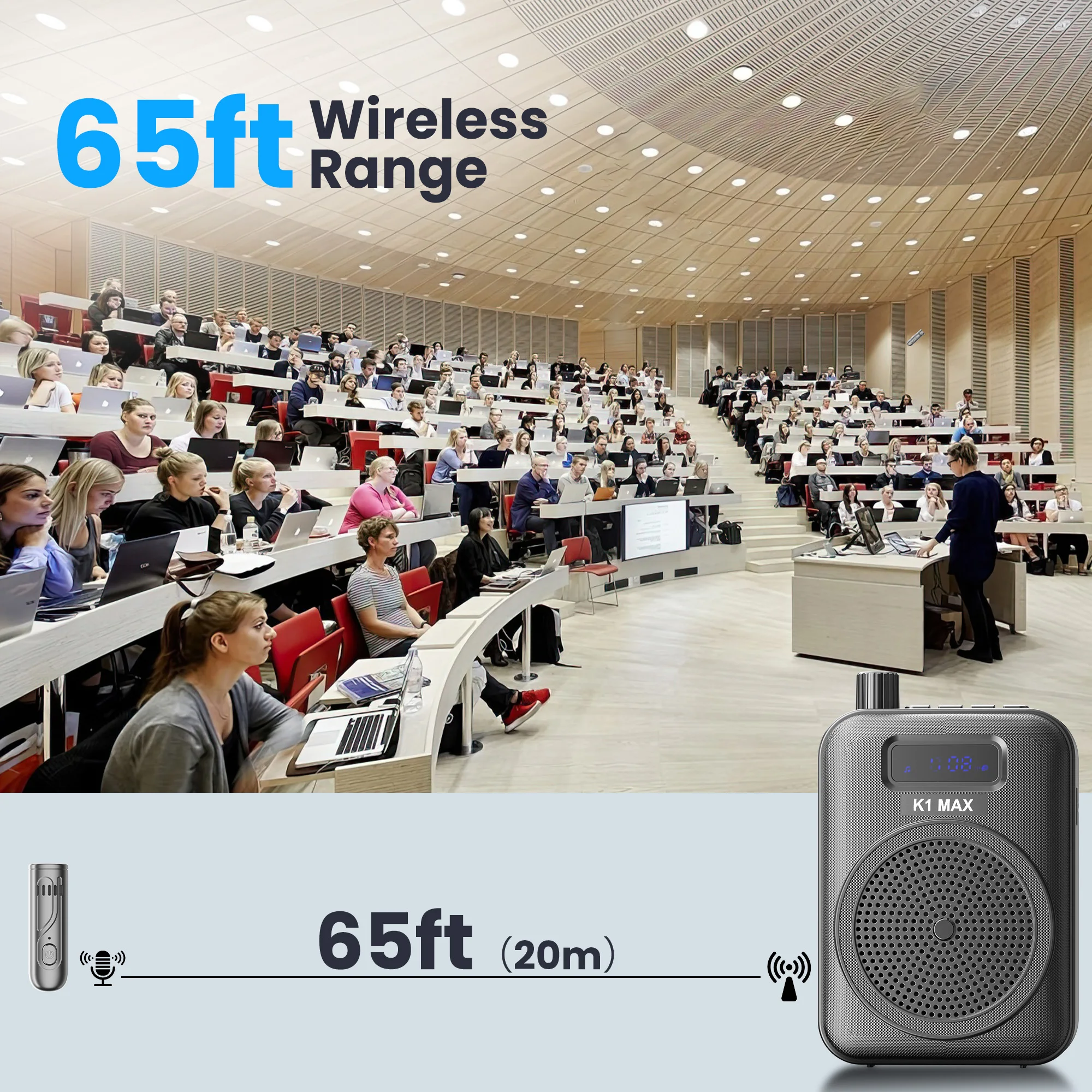 Portable Wireless Voice Amplifier and Bluetooth Microphone