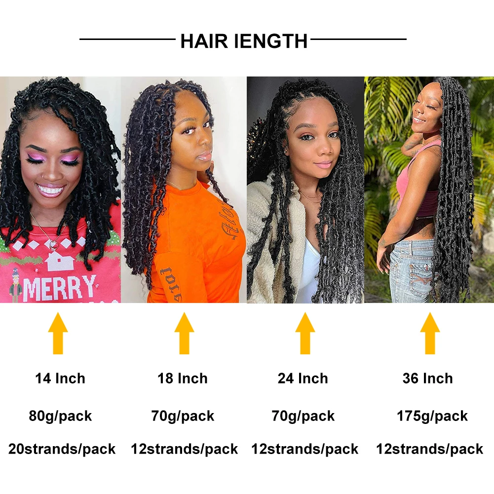 Mtmeiผม14 "ผีเสื้อLocsผมโครเชต์สั้นDistressed Faux Locs Crochet Braids Pre Loopedผีเสื้อBob Locsธรรมชาตินุ่ม