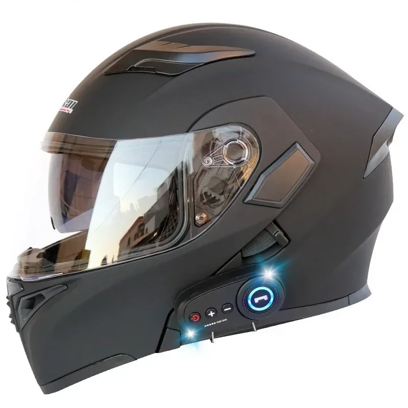 Customized Electric Motorcycle Helmet Double Lens Revealed Full Helmet Motorcycle Helmet With Radio