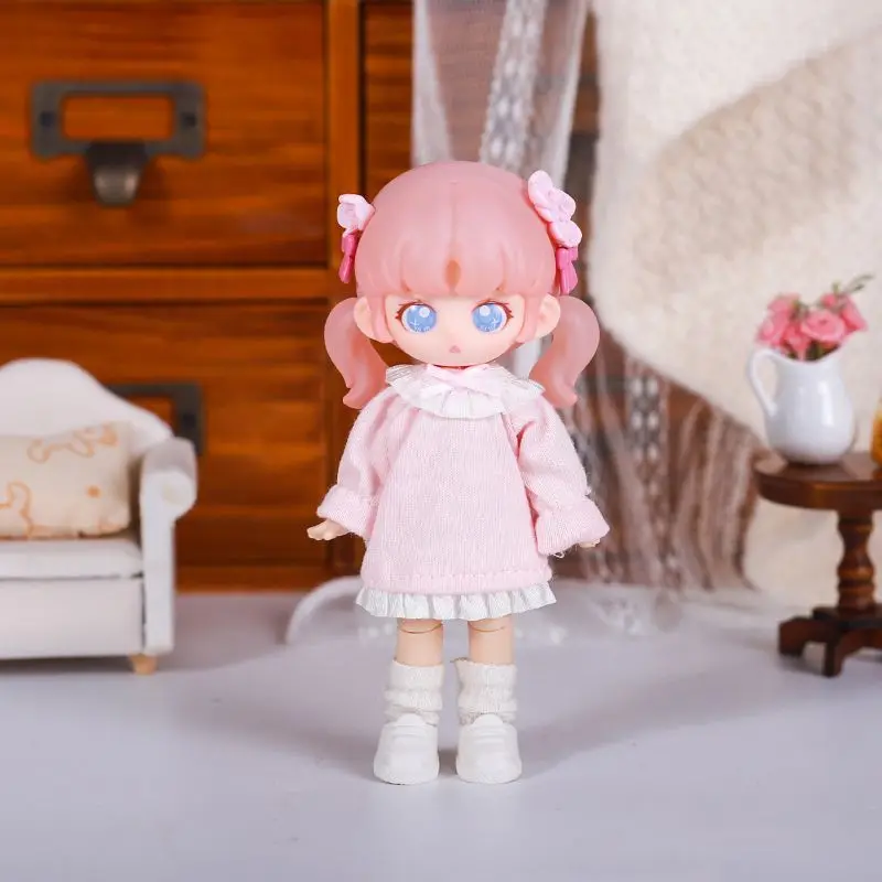 For Obitsu 11 Doll Cute Pajamas Dress For OB11 1/12 Gsc Molly YMY Asi 2.0 Body9 Doll Cloth NAGI Doll Outfit Clothes