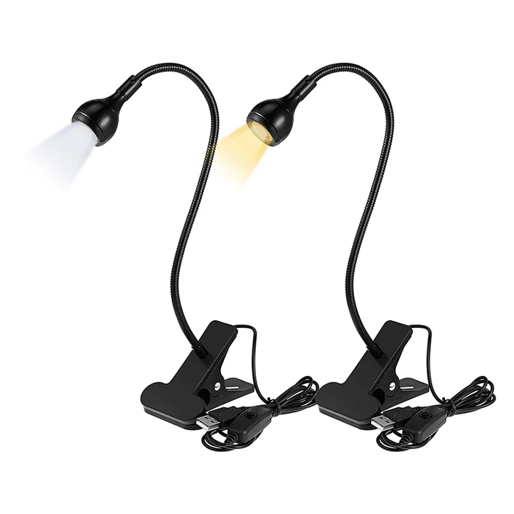 

360° Flexible LED Reading Light USB Clip On Desk Lamp Eye Protection Clamp Light Table Bedside Lamp Portable Study Night Lights