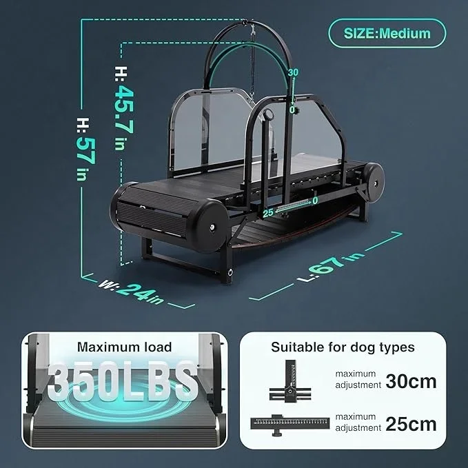 Dog Treadmill for Large Dogs: Indoor & Outdoor Canine Running Machine for Pet Health and Fitness, Doggy Exercise Equipment