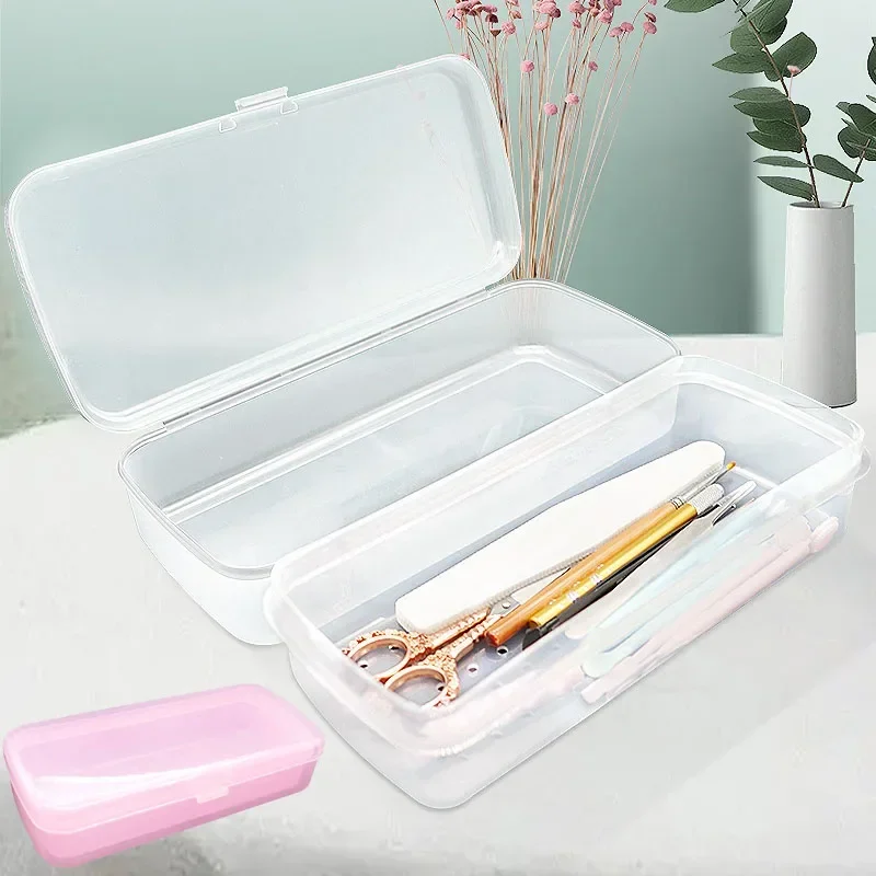 Nail Art Tool Sterilisation stablett klar staub dicht Organizer Aufbewahrung koffer Desinfektion sbox für Maniküre Werkzeug Pinzette Salon