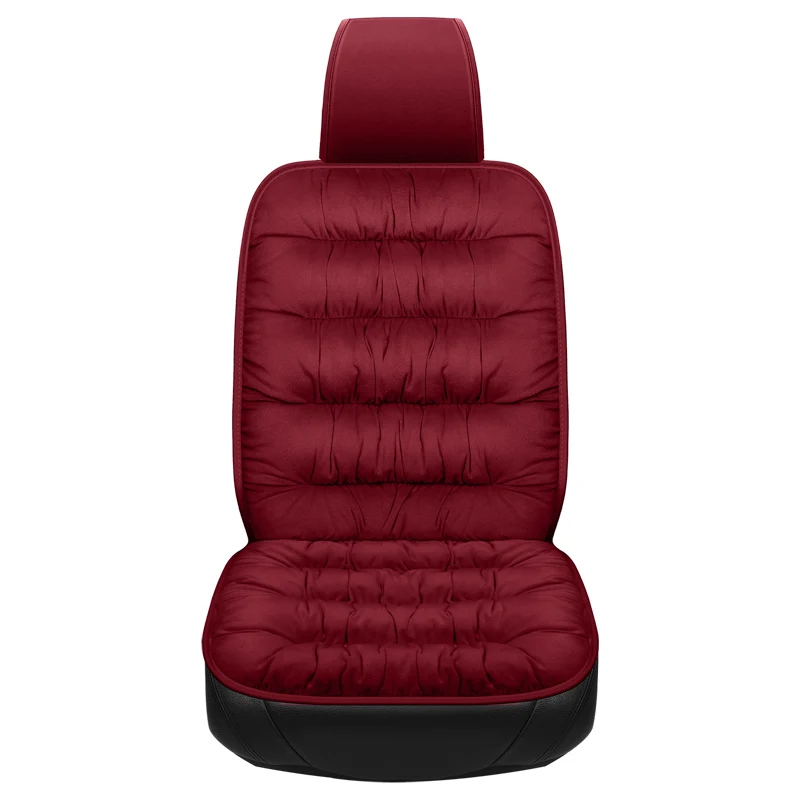 Fleece car seat cover, winter plush single seat, thickened and fluffy, warm and cold-proof five-seater, anti-slip, shedding.