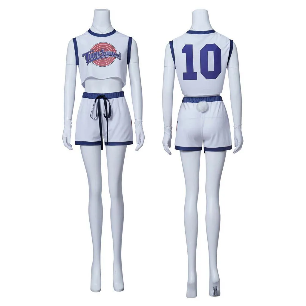 Halloween Carnival Suit Adult Women Space Jam Lola Bunny Cosplay Shirt Shorts Costume