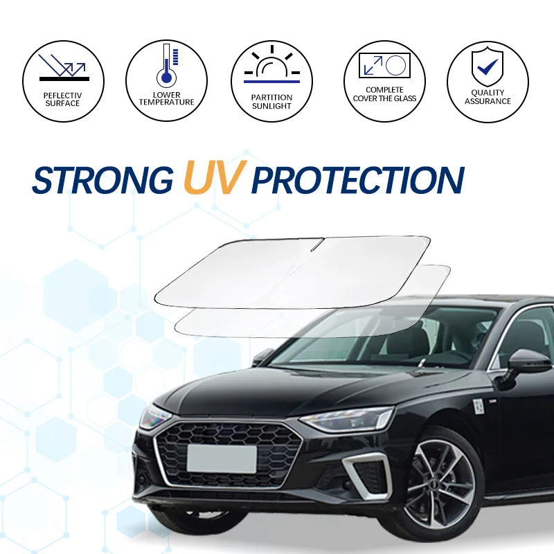 Windshield Sun Shade For Audi A4 B6 B7 B8 B9 2004-2024 Sunshade Sun Visor Protector Foldable Blocks UV Rays Keep Your Car Cooler