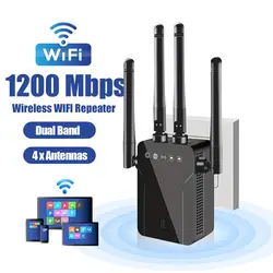 1200Mbps Wireless WiFi Repeater Wifi Signal Booster WiFi Extender Amplifier 2.4G/5GHz Wi-Fi Signal Booster Long Range Network