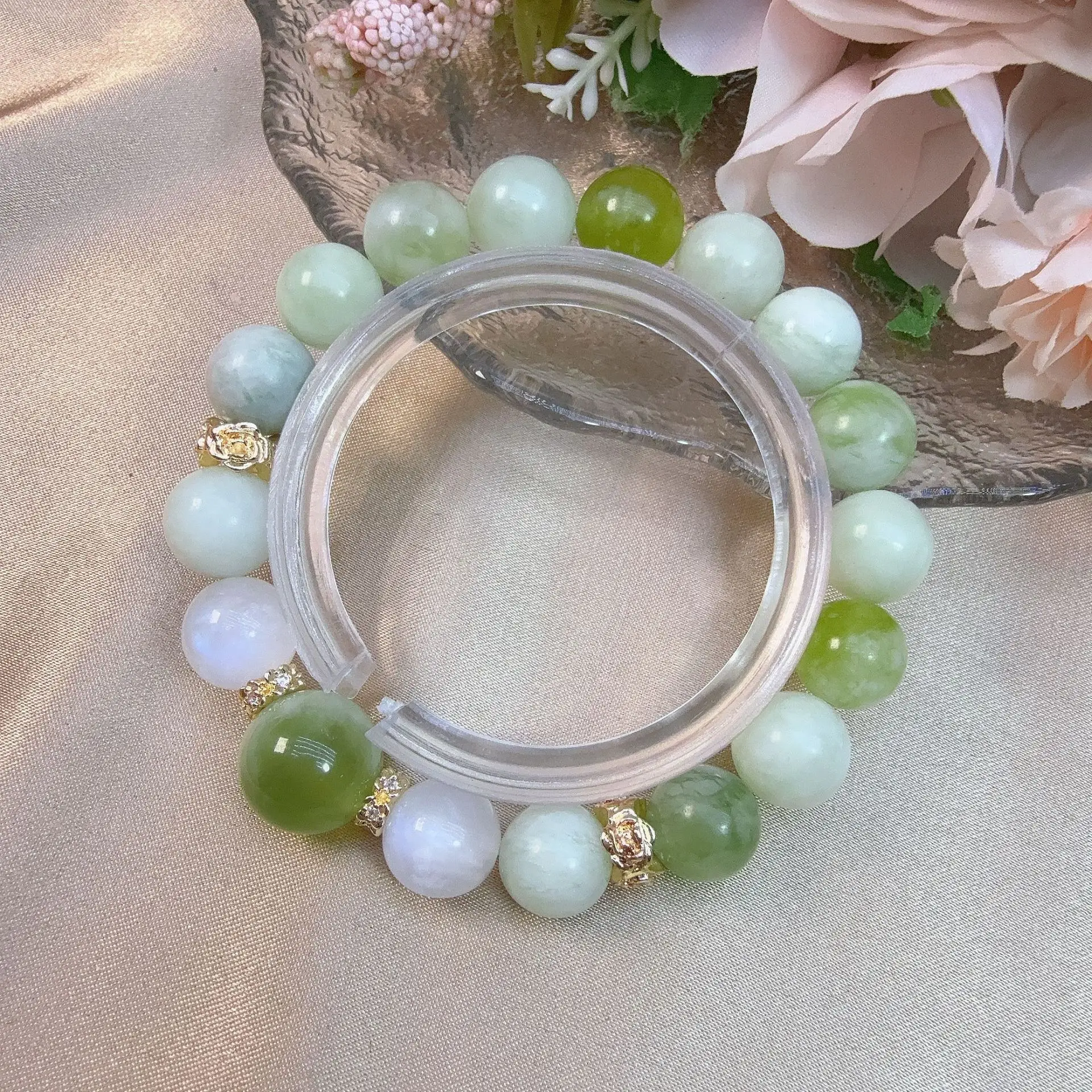 

Natural Blue Moonlight M Xiuyu Top Bead Light Luxury Fashion Women s Handstring W Lucky Hand String