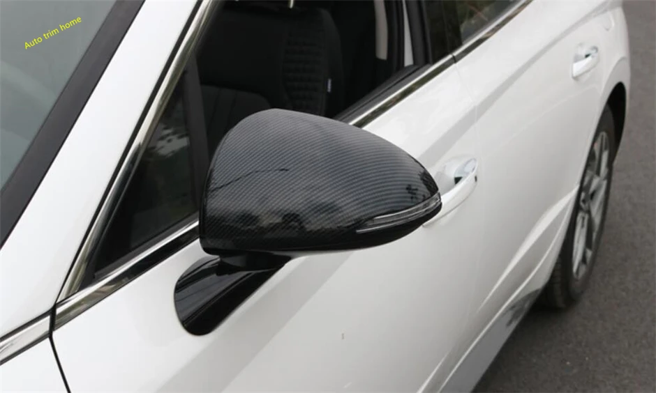 

ABS Chrome / Carbon Fiber Car Accessories Door Wing Case Rearview Mirror Cap Cover Trim For Hyundai Sonata ND8 2020 - 2023