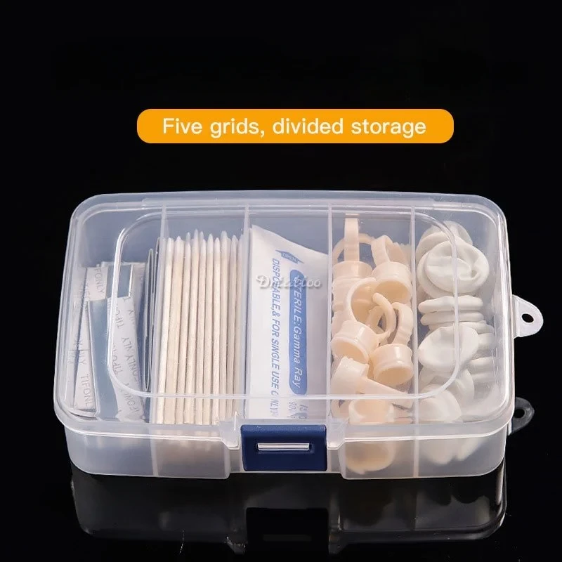 1 قطعة صندوق تخزين من البلاستيك الوشم لوازم إبرة مجهرية الوشم المحمولة حلقة الحبر كوب إصبع كم صندوق تخزين #2