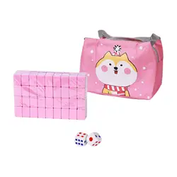 Travel Mahjong Set with Carrying Case 144 Tiles Strategy Board Game Mahjong Game Set Traditional Entertainment Family Leisure