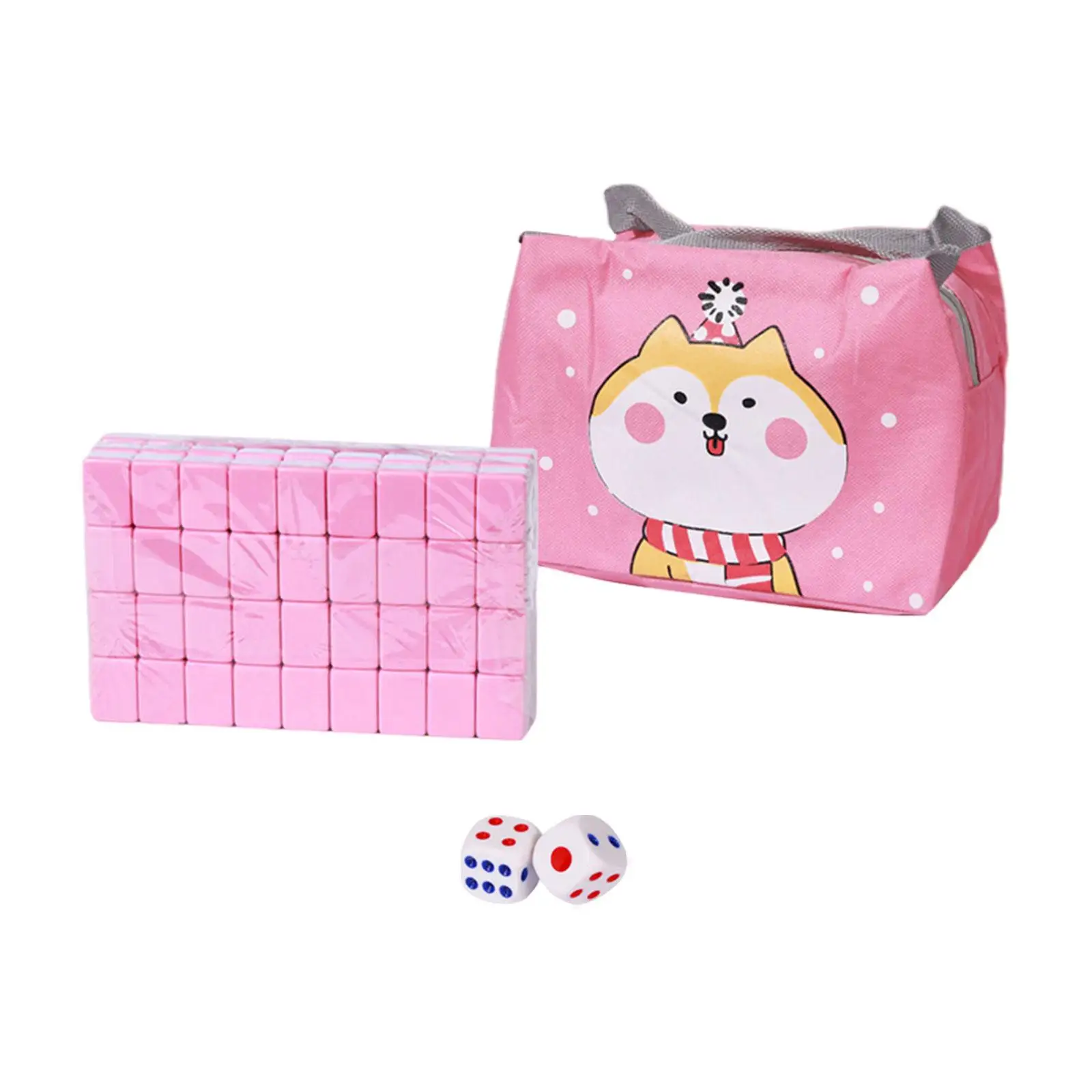 Travel Mahjong Set with Carrying Case 144 Tiles Strategy Board Game Mahjong Game Set Traditional Entertainment Family Leisure