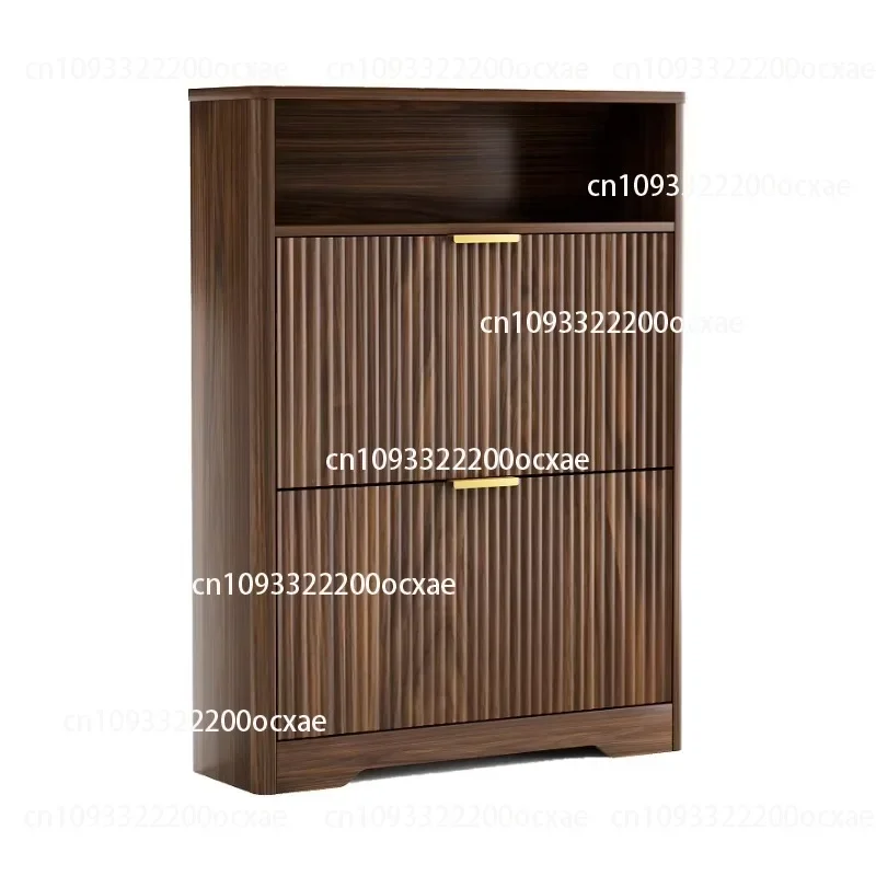Solid wood modern shoe cabinet storage porch hidden shoe cabinet 2 flip drawers high foot independent shoe cabinet shelf