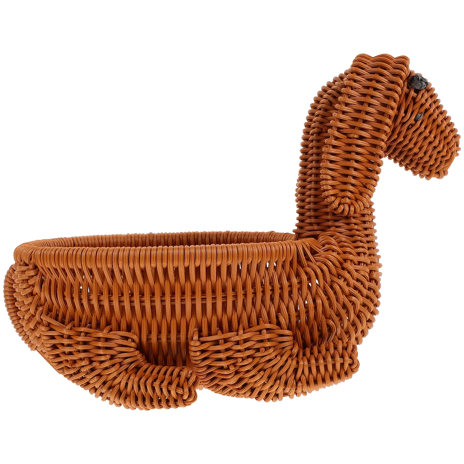 

Chic Woven Dog Shape Storage Basket Imitation Rattan Organizer For Fruits Snacks Bread Kitchen Home Decor Lightweight Foldable