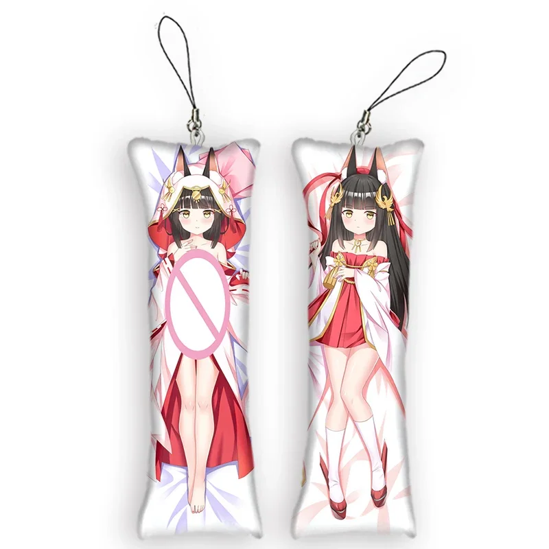 Beauty Azur Lane Mini Pendant Dakimakura Keychain Mini Anime Body Pendant Double Sided Cartoon Anime Keychain