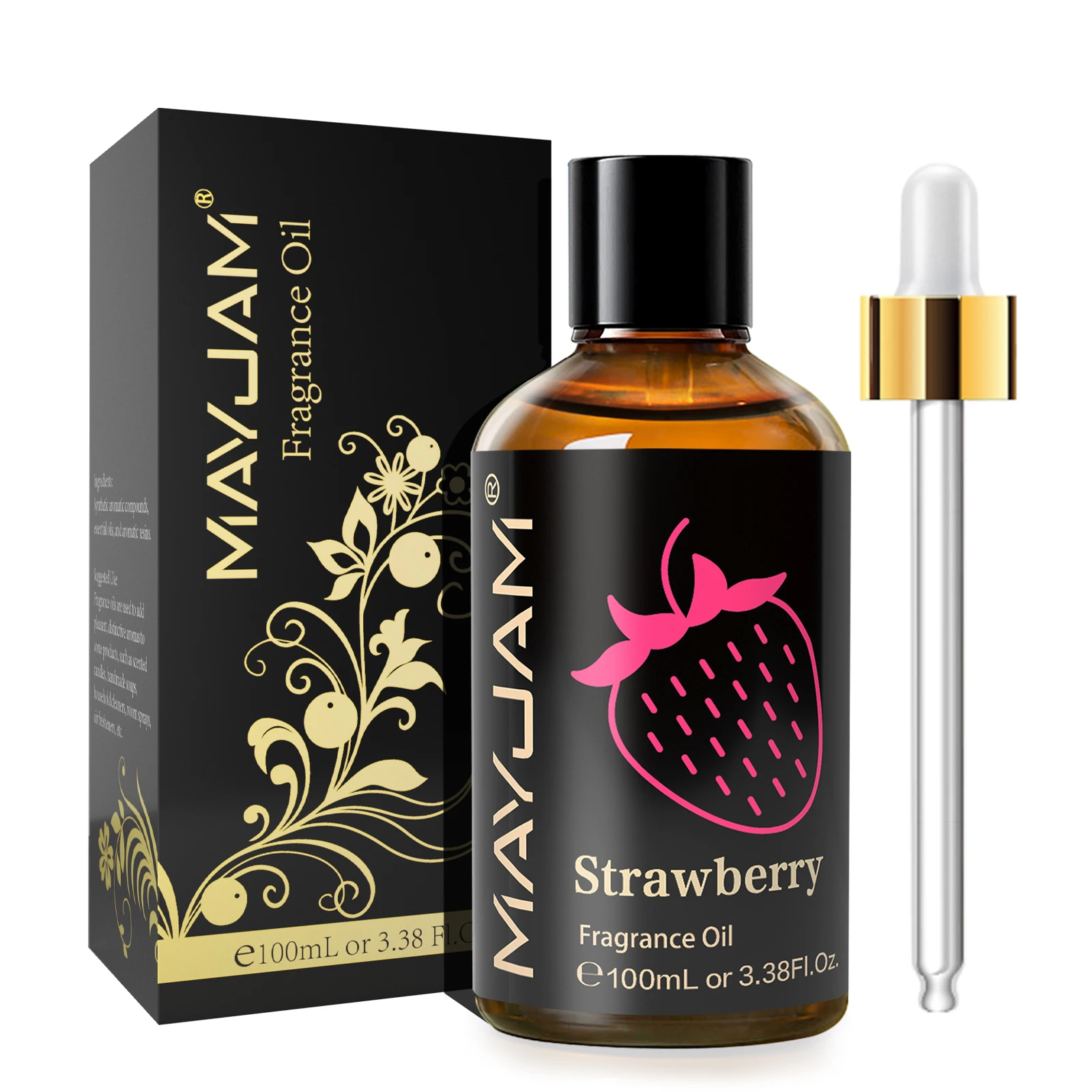 MAYJAM 100ml with Dropper Fruit Essential Oils Strawberry Watermelon Cherry Coconut Mango Fragrance Oil For Humidifier Diffuser