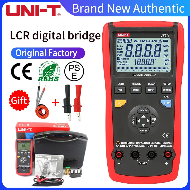 UNIT UT611 UT612 Capacitance meter LCR Meter 20000 insolution resistance meter with LCD backlight display