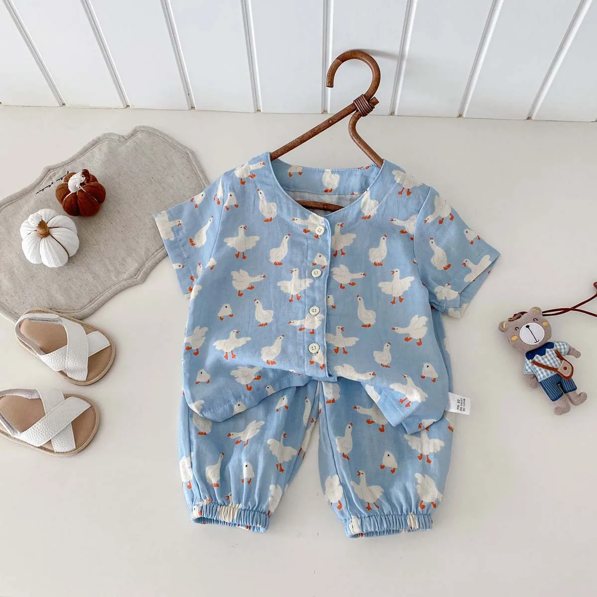Children's Cartoon Pajamas Short Sleeved Set Summer Clothes 2026 Cute Home Clothes for Boys and Girls Brother and Sister Outfits
