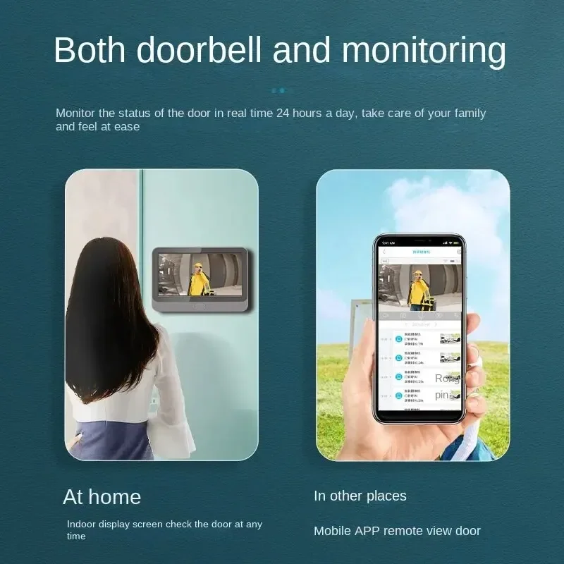 4.3 بوصة واي فاي ثقب الباب الذكية 1080P واي فاي ثقب الباب كاميرا فيديو أمن الوطن للرؤية الليلية فيديو 2025 كاميرا عالية الجودة رائجة البيع
