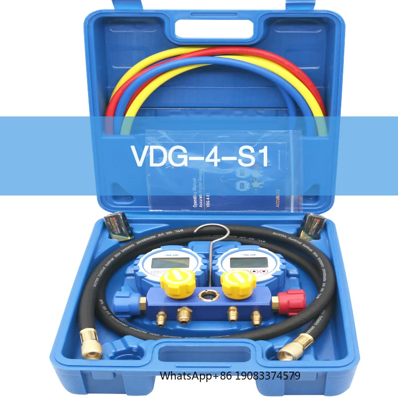 مقياس متعدد القيمة عالي الجودة لـ R22 R32 R410 R134a VDG-4-S1 مجموعة قياس نظام التدفئة والتهوية وتكييف الهواء الرقمي المنوع