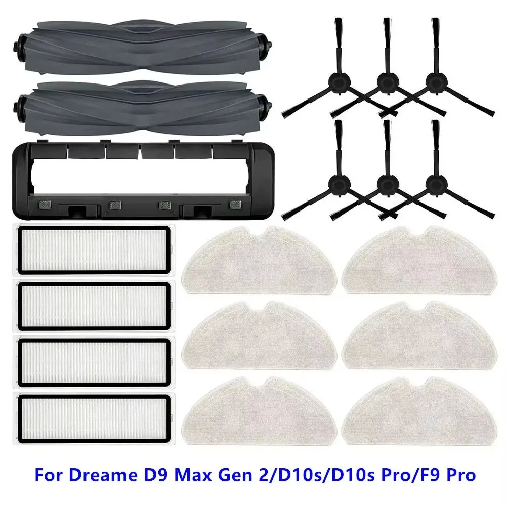 Water Tank Hepa Filter Main Brush Cover Mop Cloth Side Brush For Dreame D9 Max Gen 2/D10s/D10s Pro/F9 Pro Vacuum Cleaner Parts