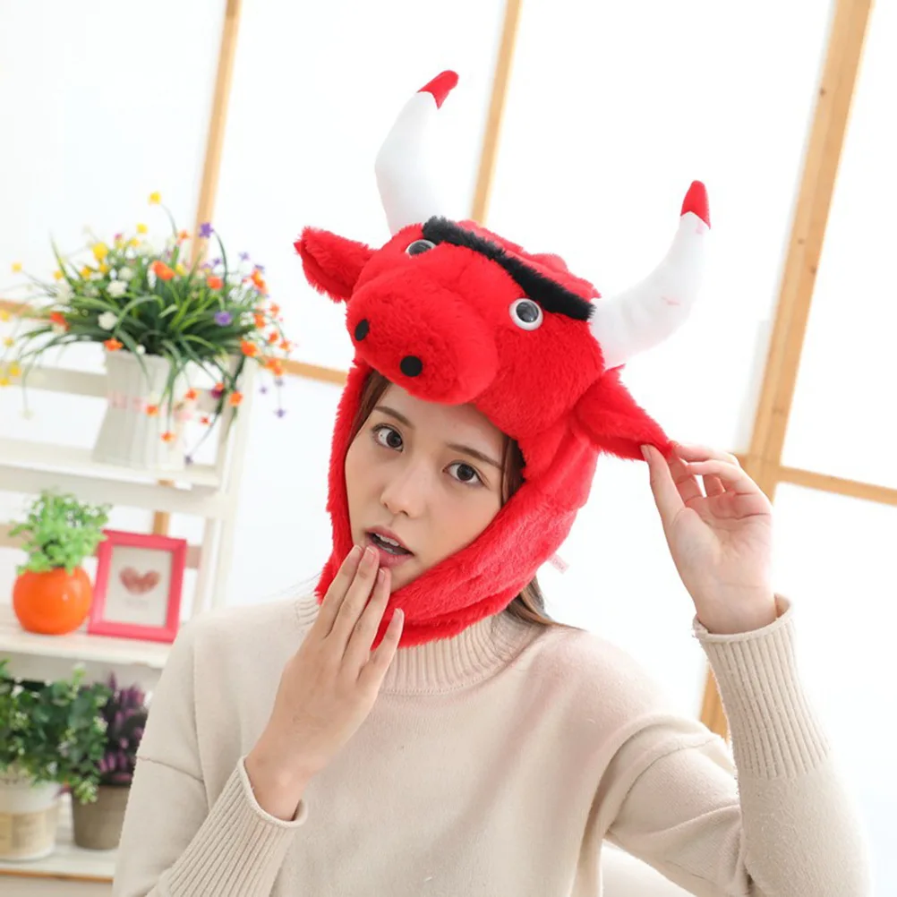 

Attractive Cow Hat Soft And Comfortable Head Cap For Cosplay And Costume Parties Ideal For Festivals And Carnivals