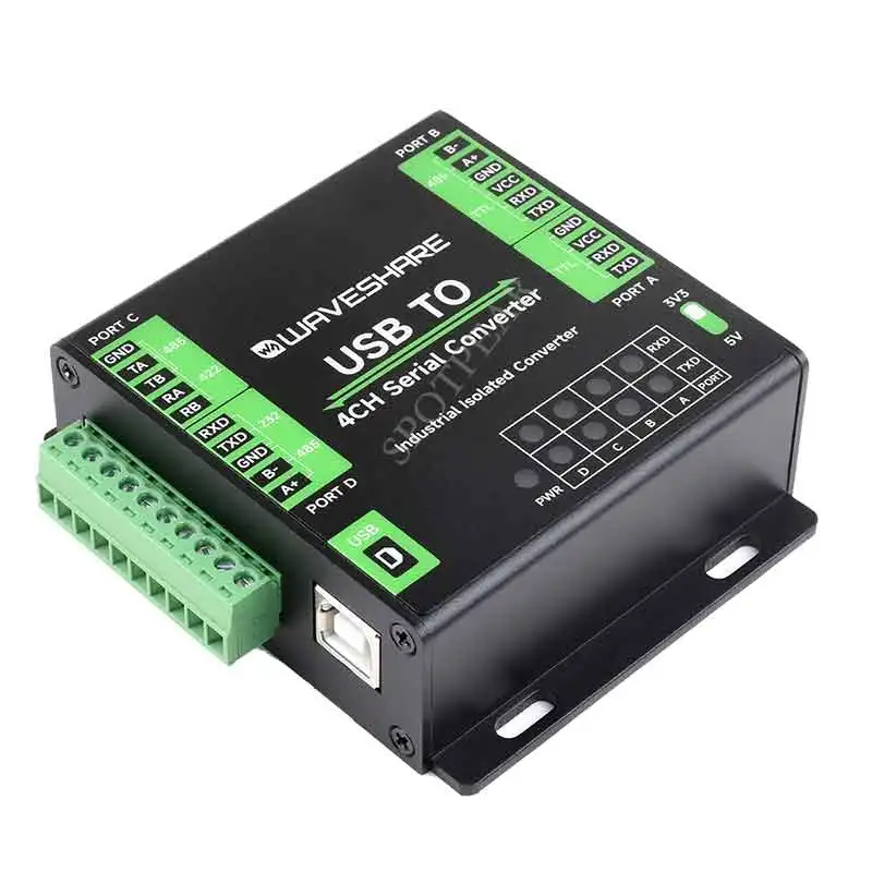 

Промышленный преобразователь последовательного UART USB на 4 канала RS232/485/422/TTL FT4232HL Стабильная передача