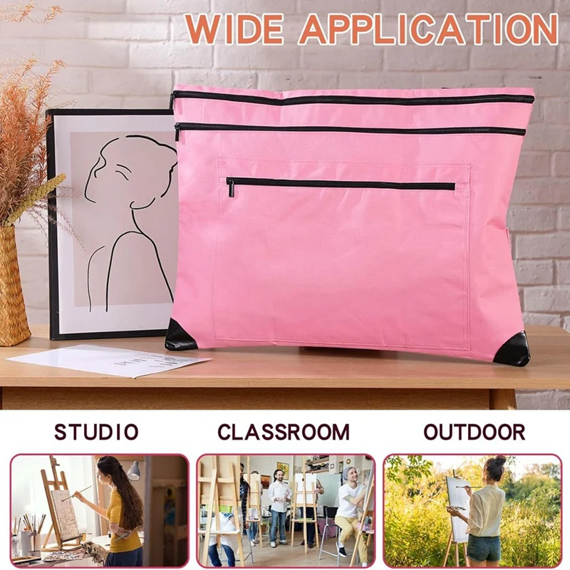 Lightweight Art Briefcase Waterproof Carrying Case With Sturdy Shoulders And Handle For Sketching,Posters And Painting